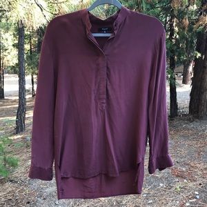 Madewell silk burgundy blouse xs